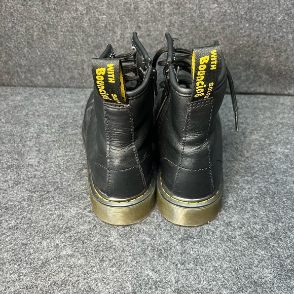Dr. Martens Youth 1460J Combat Boots Black Leather Lace Up Side Zip Size 3 US - Picture 5 of 10
